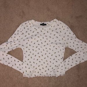 forever 21 white floral long sleeve